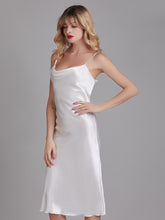 Robe de Chambre Sans Manches en Satin à Fines Bretelles pour Femme