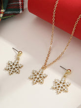 Ensemble de 3 Pièces Collier Clavicule Flocon de Neige de Noël