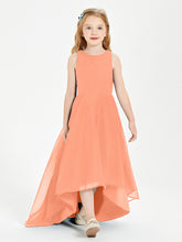 Junior Robes de Demoiselle d'Honneur Asymétriques Exquises Papaye