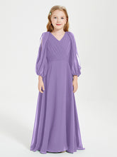 Robes de Demoiselle d'Honneur Junior à Manches Longues Modestes Tahiti