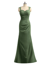 Robe Dentelle Appliquée Bretelle Fourreau Dos Nu Olive Verte