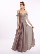 Hors De l'Épaule Spaghetti Bretelle Mousseline Robes Dusk