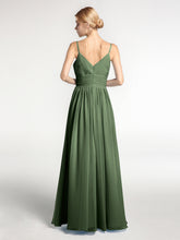 Bretelles Spaghetti Mousseline Maxi Robes Olive Verte