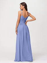 Bretelles Spaghetti Mousseline Maxi Robes Pervenche Grande Taille