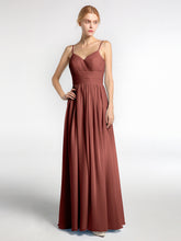 Bretelles Spaghetti Mousseline Maxi Robes terracotta Grande Taille
