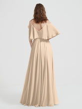 Volants Manches Spaghetti Bretelle Mousseline Robes Champagne