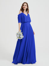 Volants Manches Spaghetti Bretelle Mousseline Robes Bleu Royale