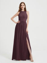 Licou Mousseline Simple Robe Avec Fente Cabernet