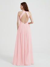 Licou Mousseline Robes Avec Corsage Plissé Rose Pâle