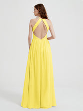 Licou Mousseline Robes Avec Corsage Plissé Citron