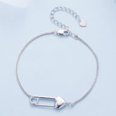 Chaîne de bracelet en argent sterling avec épingle en forme de cœur