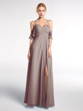 Robe Empire à Bretelles Spaghetti à Manches Volants-Bordés Dusk