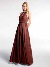 Robe Longue Maxi en Mousseline Décolleté en Trou de Serrure de Dos Ouvert terracotta