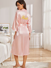 Pyjamas Longs Unis Couleur élégants Avec Broderies Robes de Mariée et Demoiselles d'Honneur