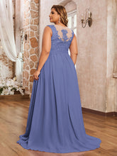 Robe Appliquée et Perlée avec Col en Cœur Pervenche