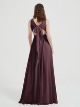 Dos Ouvert Mousseline Robes Avec Col En V Cabernet