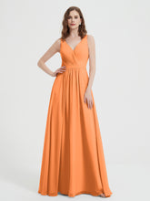 Dos Ouvert Mousseline Robes Avec Col En V Orange
