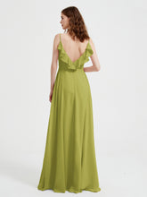 Spaghetti Bretelles Col En V Robes Avec Fente Trèfle