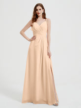 Spaghetti Bretelles Col En V Robes Avec Fente Pêche