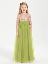 Robe Étincelante de Demoiselle d'Honneur Junior Top en Paillettes Trèfle