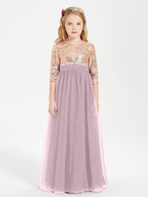 Robe Étincelante de Demoiselle d'Honneur Junior Top en Paillettes Dusk