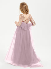 Robe Étincelante de Demoiselle d'Honneur Junior Top en Paillettes Dusk