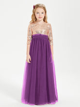Robe Étincelante de Demoiselle d'Honneur Junior Top en Paillettes Raisin