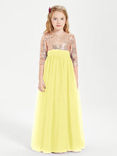 Robe Étincelante de Demoiselle d'Honneur Junior Top en Paillettes Citron