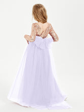 Robe Étincelante de Demoiselle d'Honneur Junior Top en Paillettes Lilas