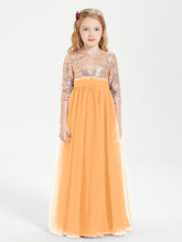 Robe Étincelante de Demoiselle d'Honneur Junior Top en Paillettes Mandarine