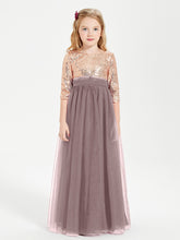 Robe Étincelante de Demoiselle d'Honneur Junior Top en Paillettes Vintage Mauve