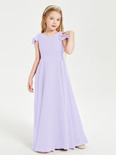 Robe de Demoiselle d'Honneur Junior en Mousseline Délicate Lilas