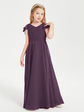 Robe de Demoiselle d'Honneur Junior en Mousseline Délicate Plum