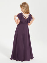 Robe de Demoiselle d'Honneur Junior en Mousseline Délicate Plum