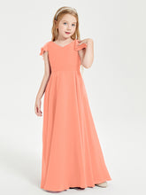 Robe de Demoiselle d'Honneur Junior en Mousseline Délicate Crépuscule