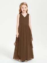 Robes de Demoiselle d'Honneur Junior en Mousseline de Style Boho Chocolat