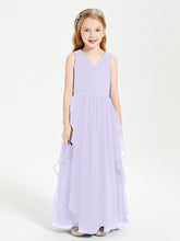 Robes de Demoiselle d'Honneur Junior en Mousseline de Style Boho Lilas