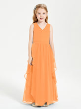 Robes de Demoiselle d'Honneur Junior en Mousseline de Style Boho Orange