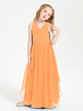 Robes de Demoiselle d'Honneur Junior en Mousseline de Style Boho Orange