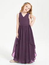 Robes de Demoiselle d'Honneur Junior en Mousseline de Style Boho Plum