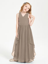 Robes de Demoiselle d'Honneur Junior en Mousseline de Style Boho Taupe