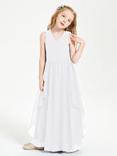 Robes de Demoiselle d'Honneur Junior en Mousseline de Style Boho Blanc