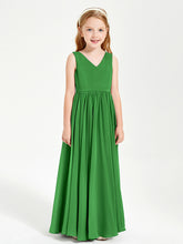 Robes de Demoiselle d'Honneur Junior Élégantes Sans Manches Vert