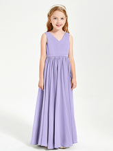 Robes de Demoiselle d'Honneur Junior Élégantes Sans Manches Lilas