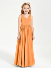 Robes de Demoiselle d'Honneur Junior Élégantes Sans Manches Orange