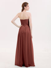 Sans Bretelles Col en Cœur Robe Demoiselle d'honneur avec Fente terracotta