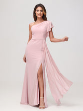 Robe fourreau asymétrique en A Rose Poudré
