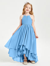 Robes de Demoiselle d'Honneur Junior en Mousseline Bleu