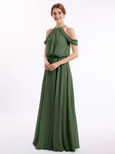 Licou Hors De l'Épaule Robe Avec Blouson Corsage Olive Verte