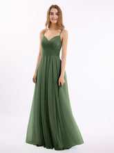 Sapghetti Bretelle Longue Tulle Robe Avec Cœur Olive Verte